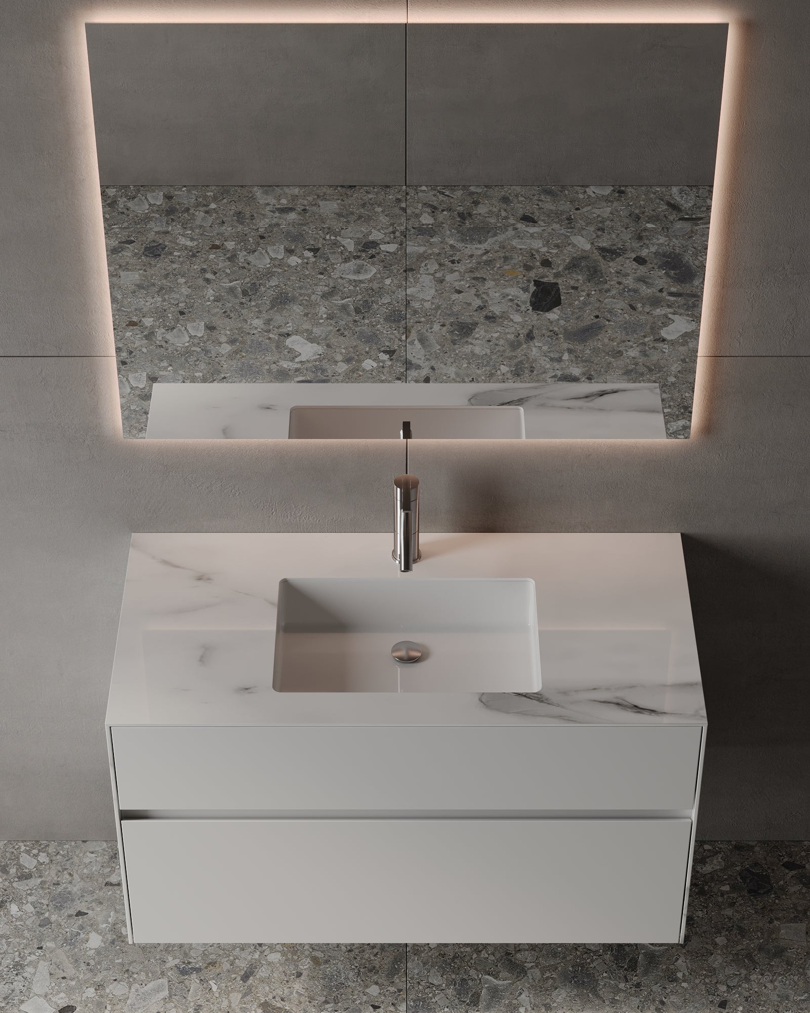 40" Wall Mounted Bathroom Vanity with Porcelain Countertop