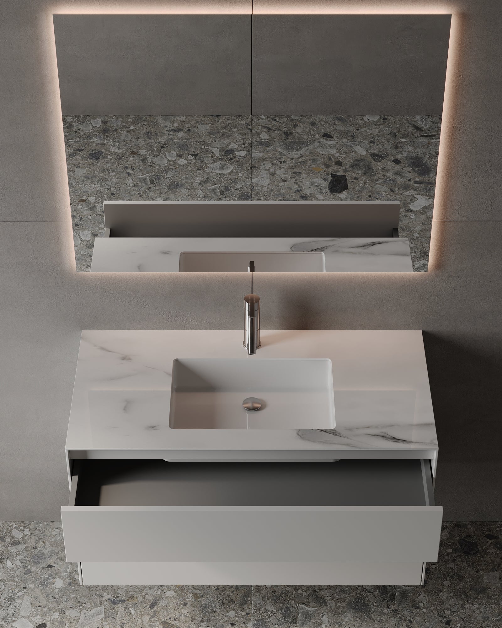 40" Wall Mounted Bathroom Vanity with Porcelain Countertop