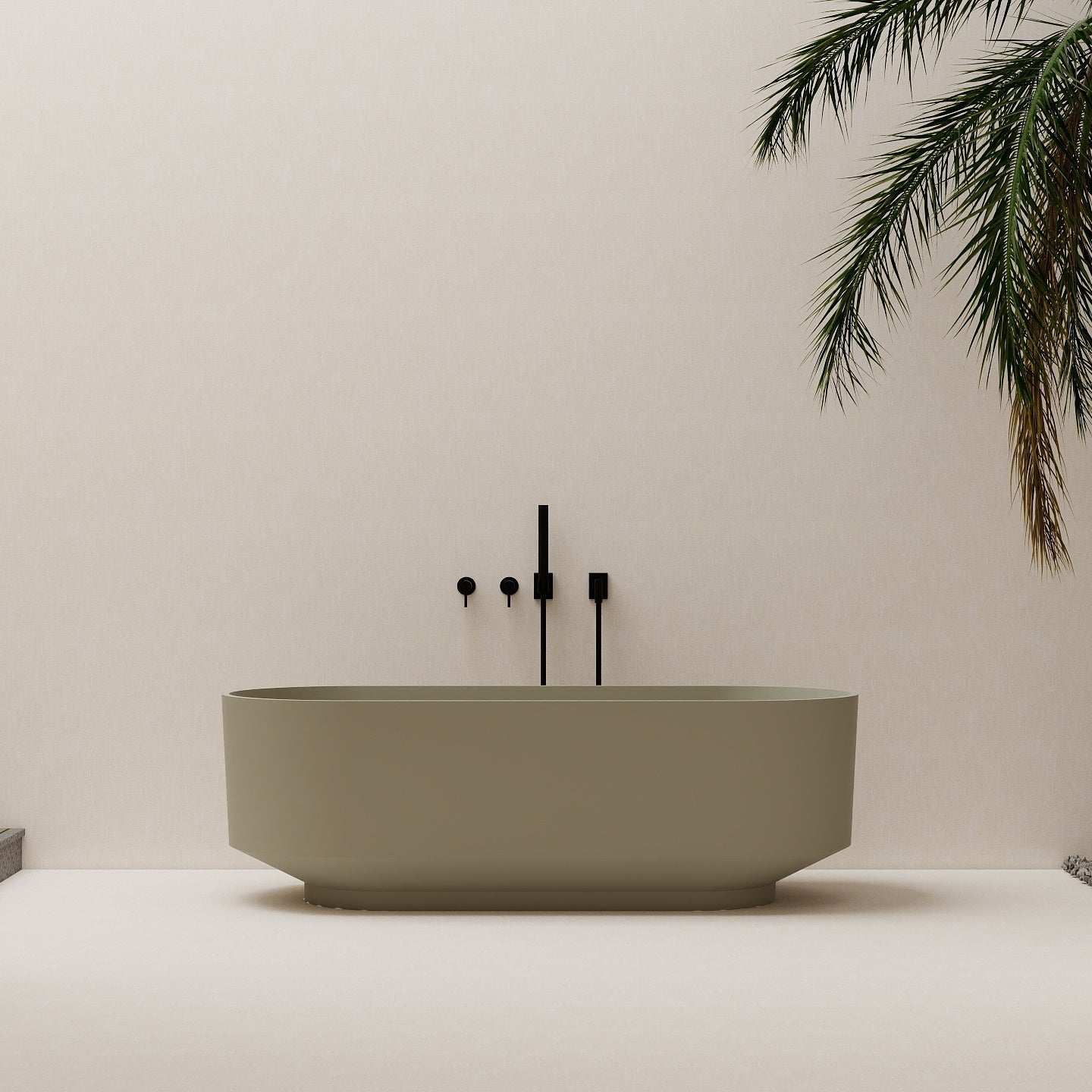 67" Oval Solid Surface Freestanding Bathtub