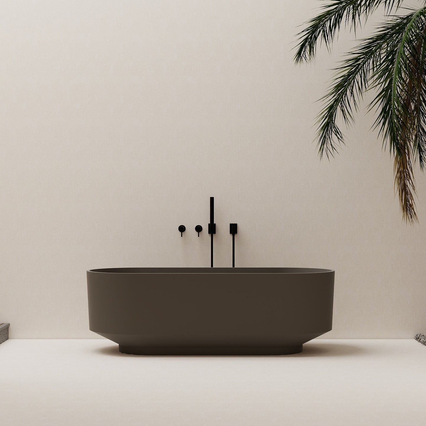 67" Oval Solid Surface Freestanding Bathtub