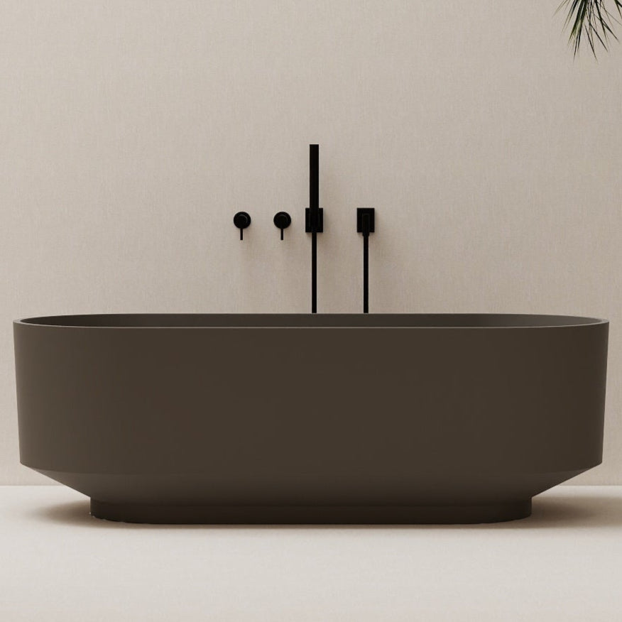 67" Oval Solid Surface Freestanding Bathtub