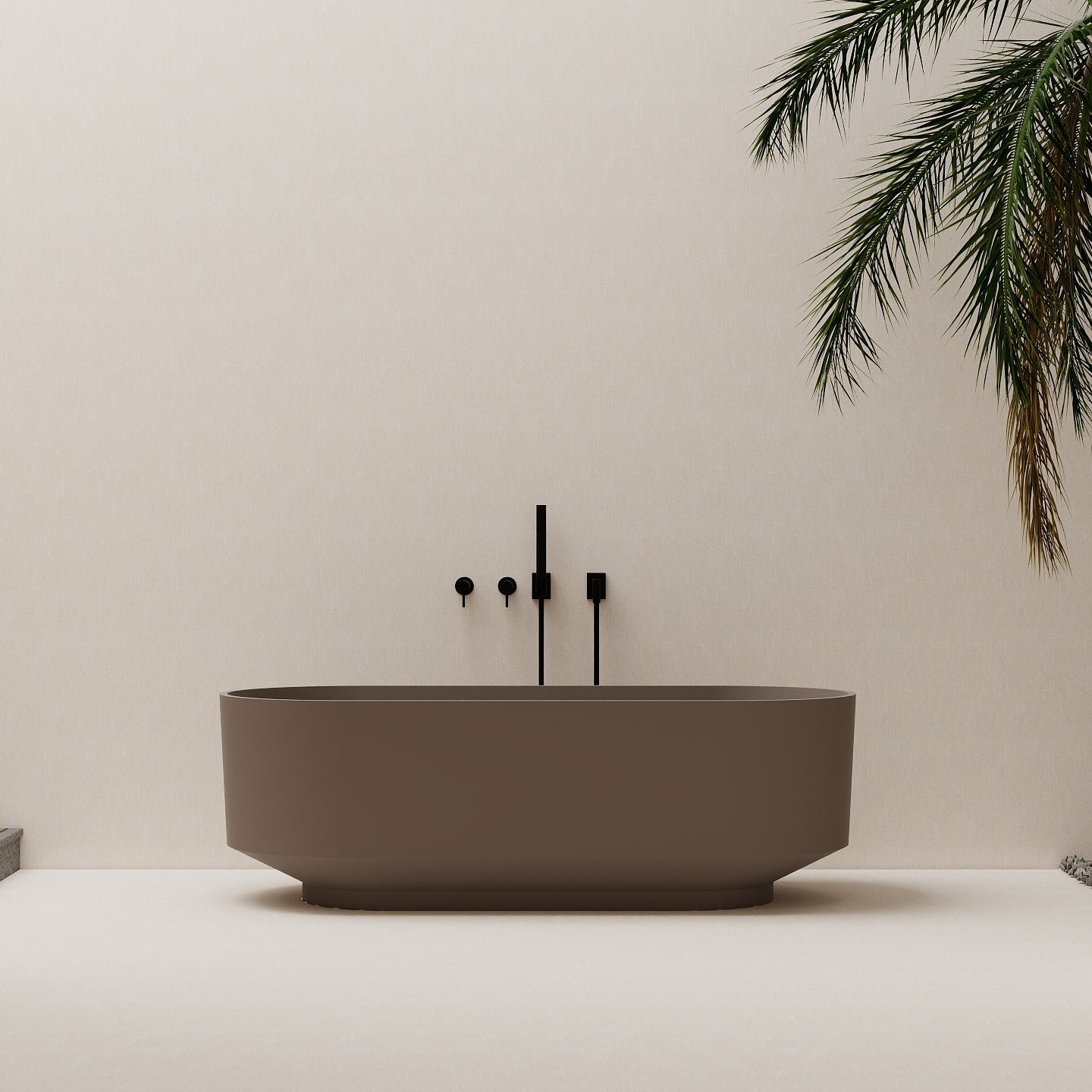 67" Oval Solid Surface Freestanding Bathtub