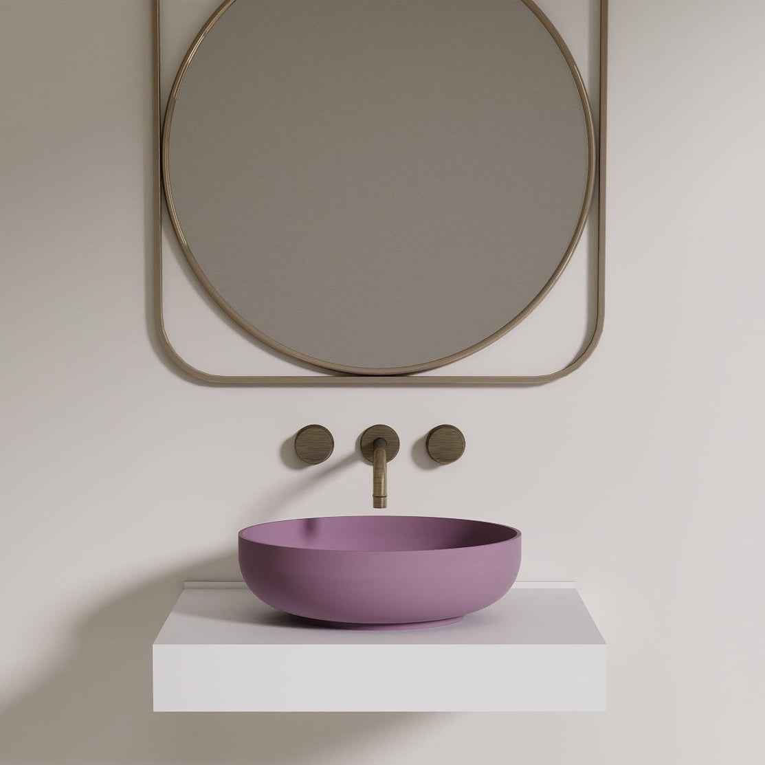 16" Round Bathroom Vessel Sink