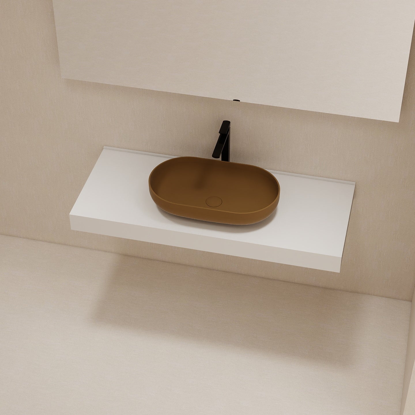 23" Oval Bathroom Vessel Sink