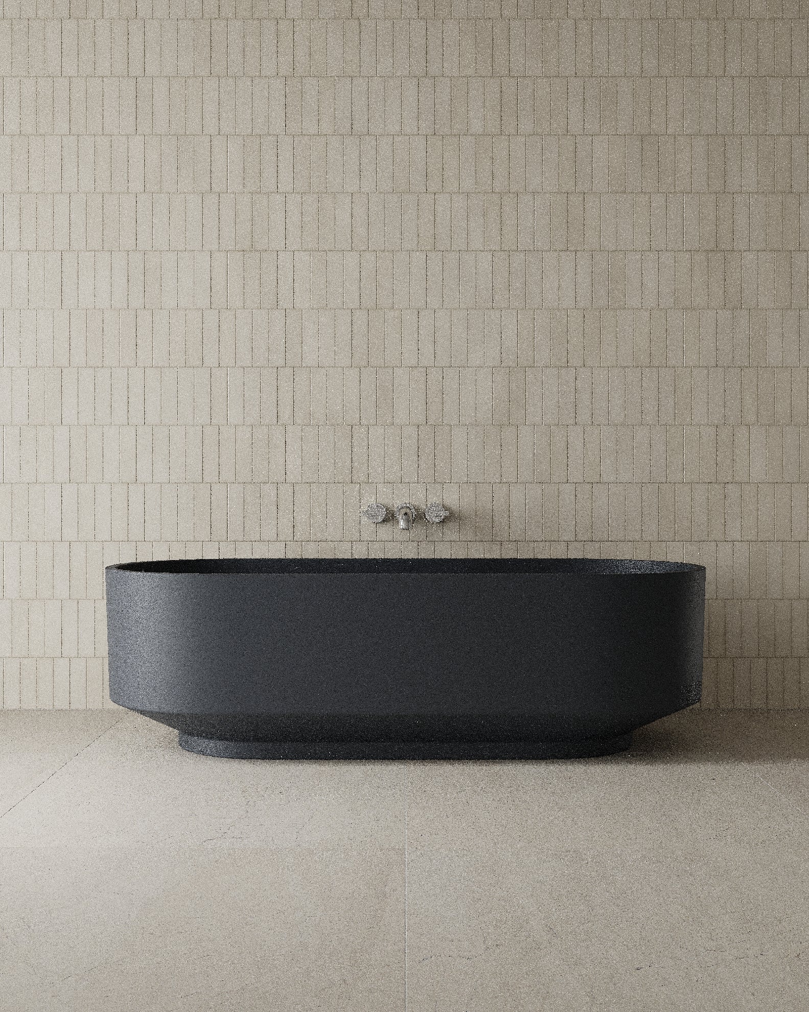 67" Oval Solid Surface Freestanding Bathtub