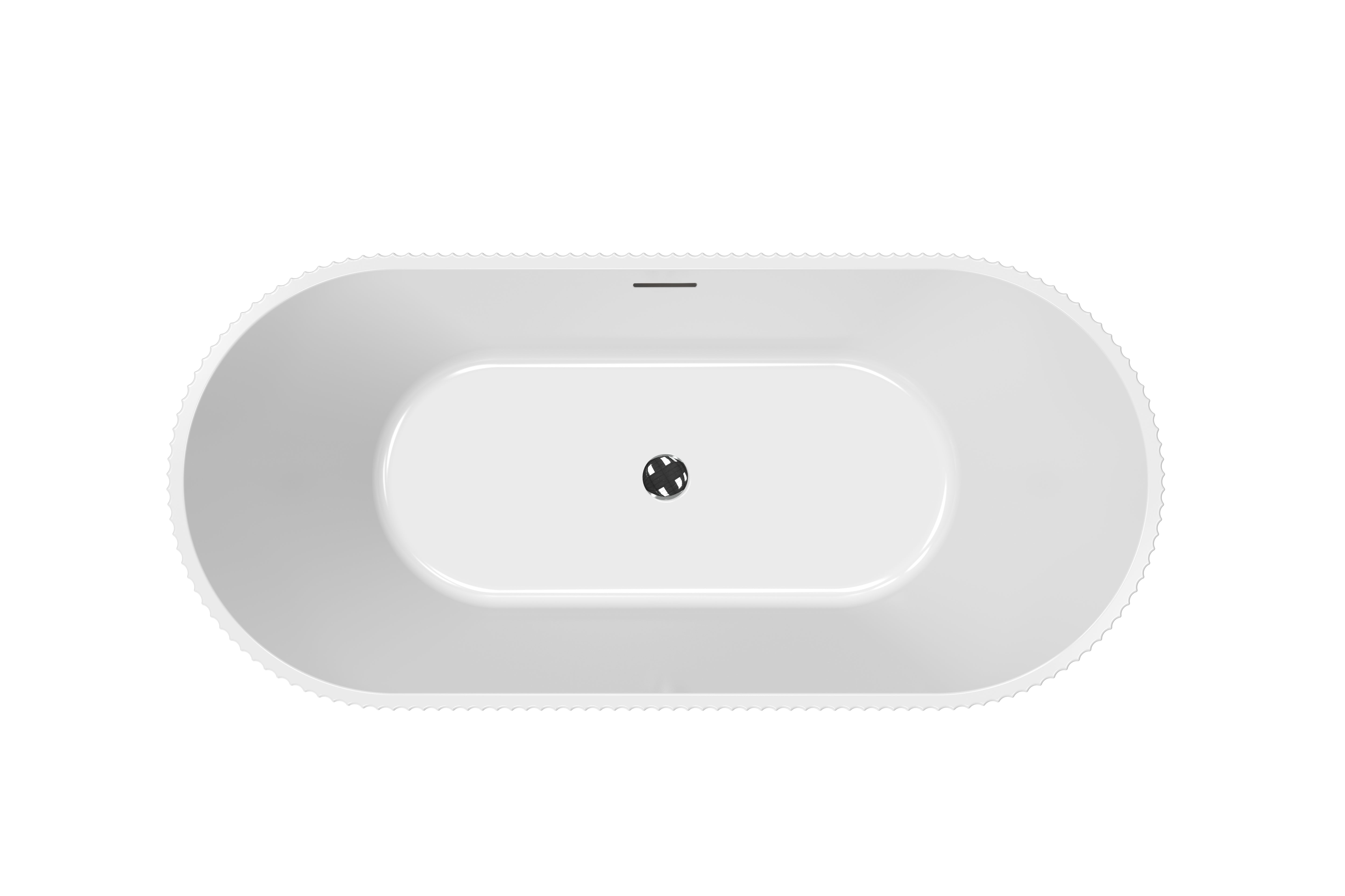 67" Rounded Acrylic Surface Freestanding Bathtub