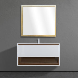 Meuble-lavabo mural de 39 po avec étagère Shadow Box