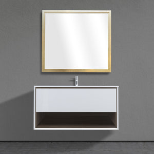 Meuble-lavabo mural de 47 po avec étagère Shadow Box