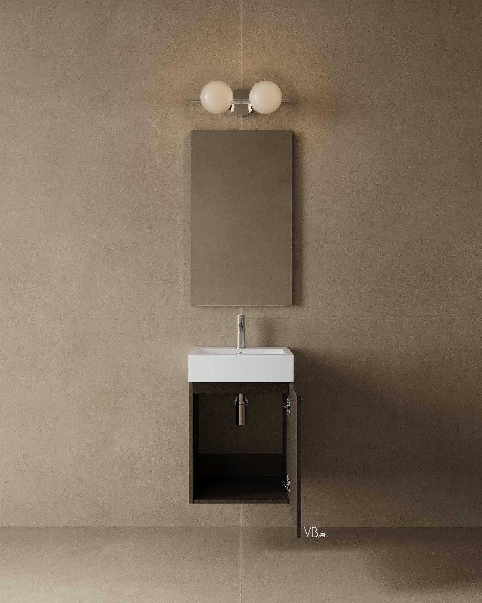 18" Wall-Mounted Modern Melamine Vanity