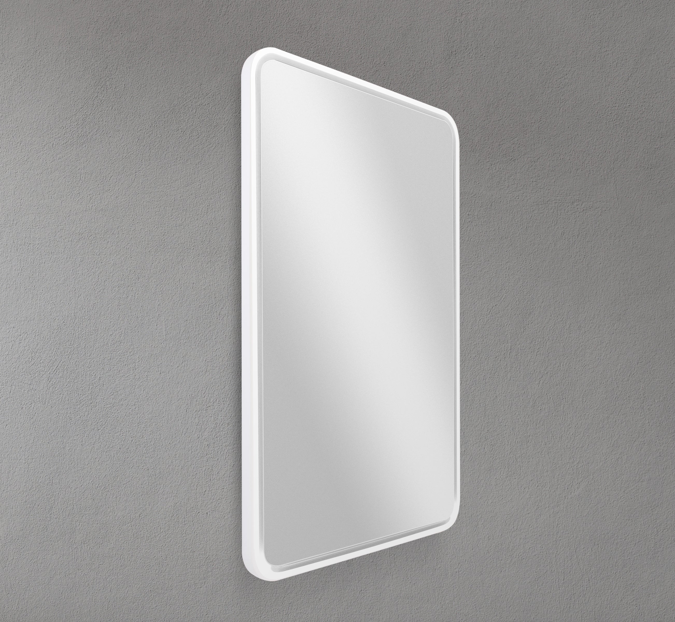 24" LED Framed Istone Rounded Edge Mirror
