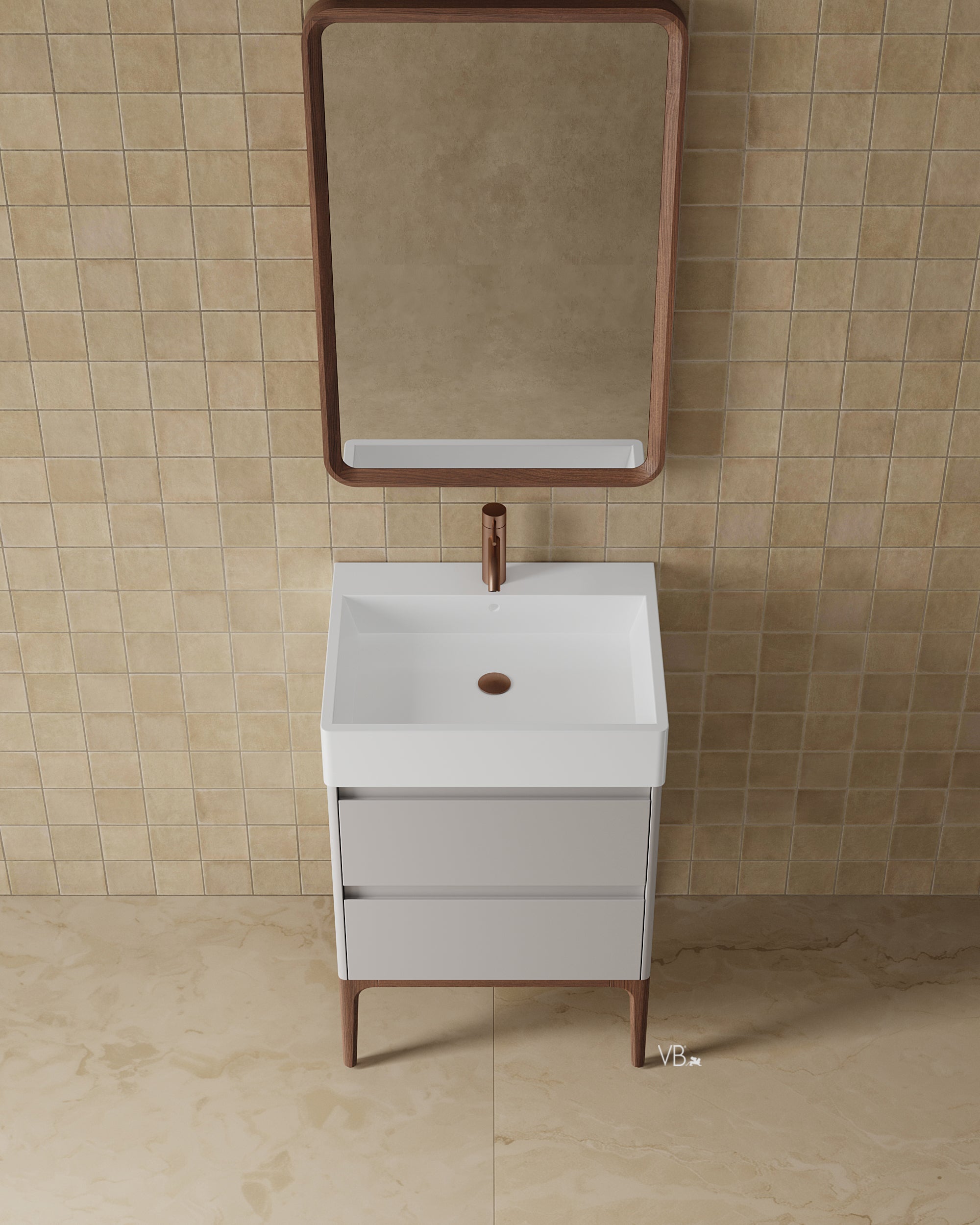 24" Freestanding Modern Single Sink Vanity