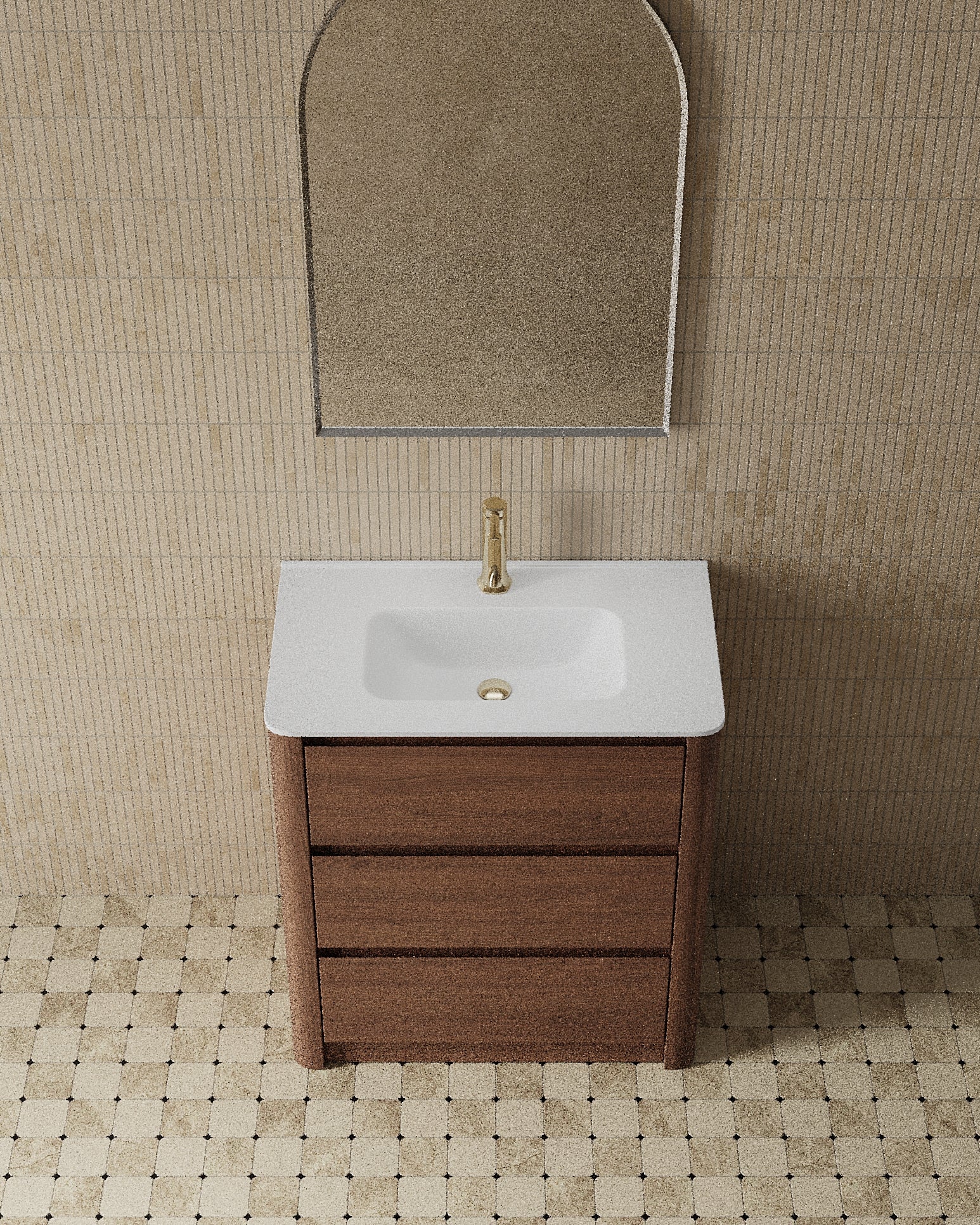Meuble-lavabo moderne autoportant de 31 po avec comptoir texturé