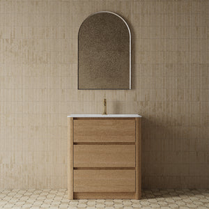Meuble-lavabo moderne autoportant de 31 po avec comptoir texturé