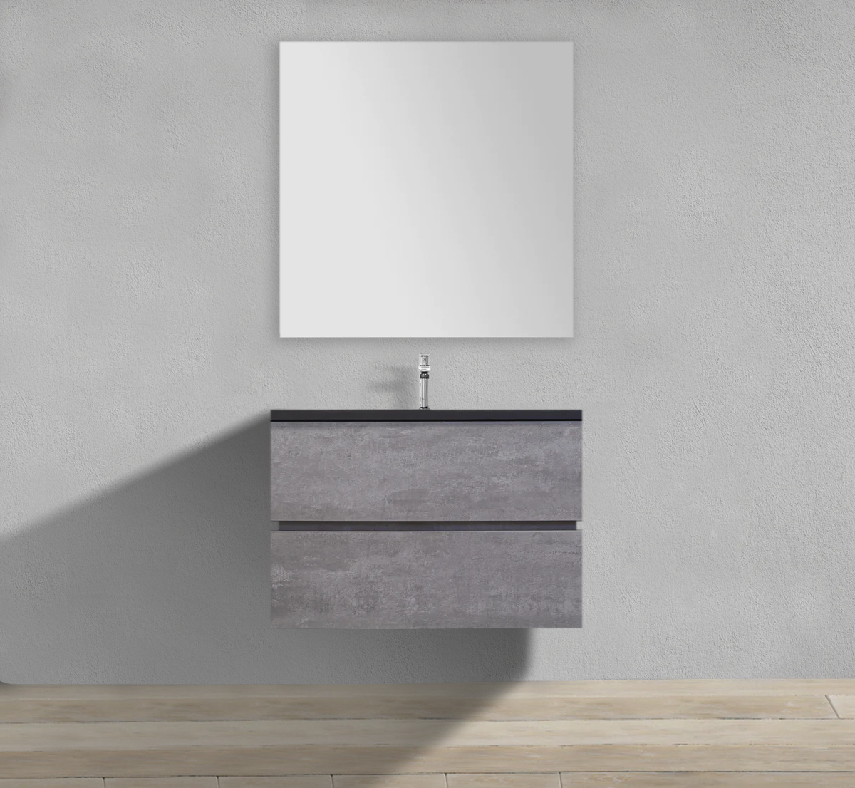 36" Wall Mounted Vanity in Concrete Finish