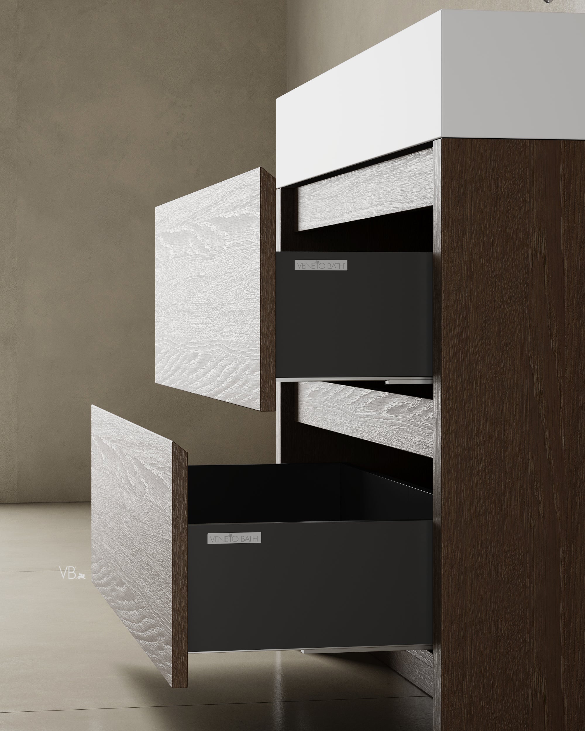 39" Freestanding Melamine Vanity With Solid Surface Basin