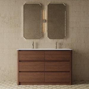 Meuble-lavabo de salle de bain de style shaker transitionnel de 60 po avec comptoir en quartz