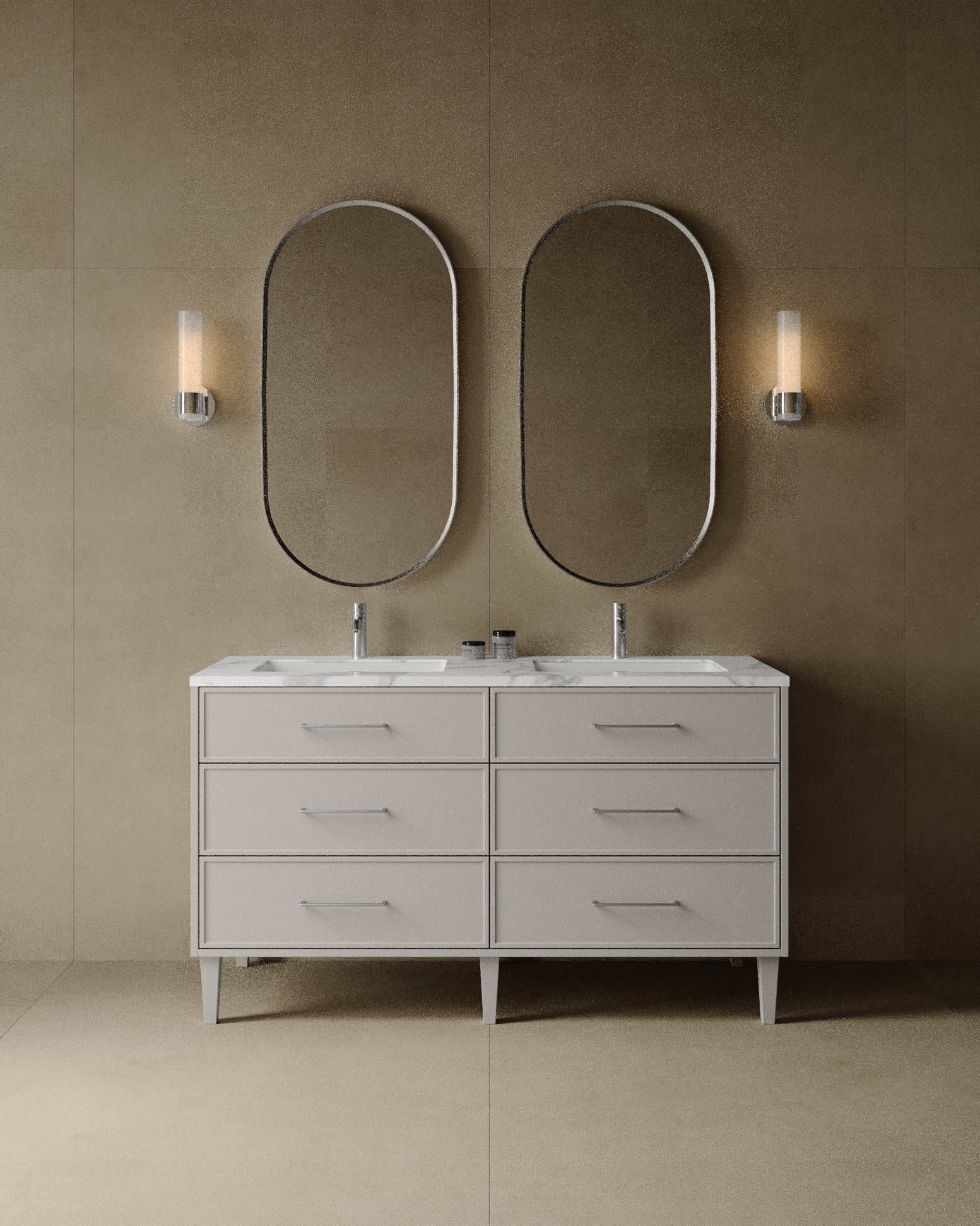60" Freestanding Shaker Vanity with Porcelain Countertop