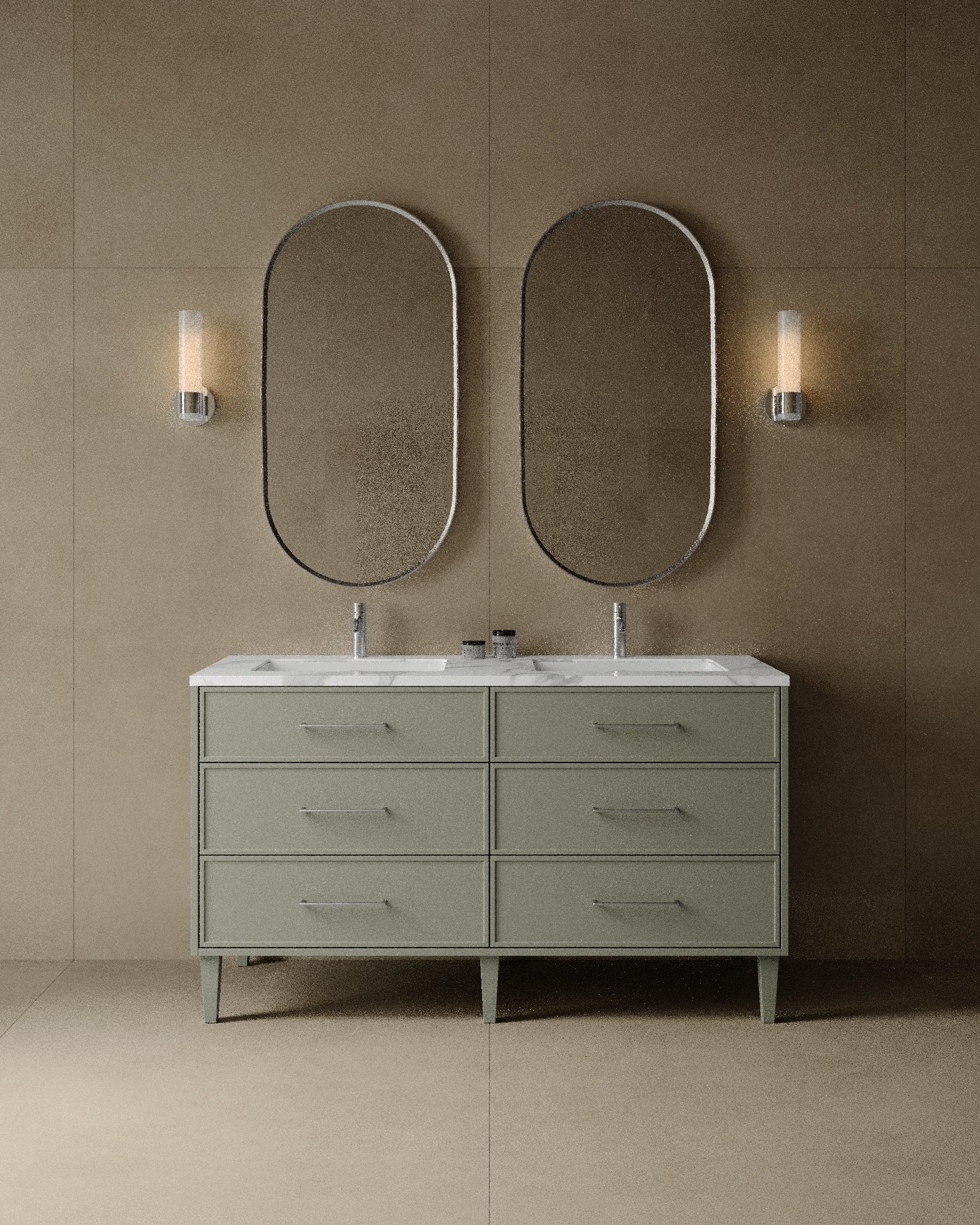 60" Freestanding Shaker Vanity with Porcelain Countertop