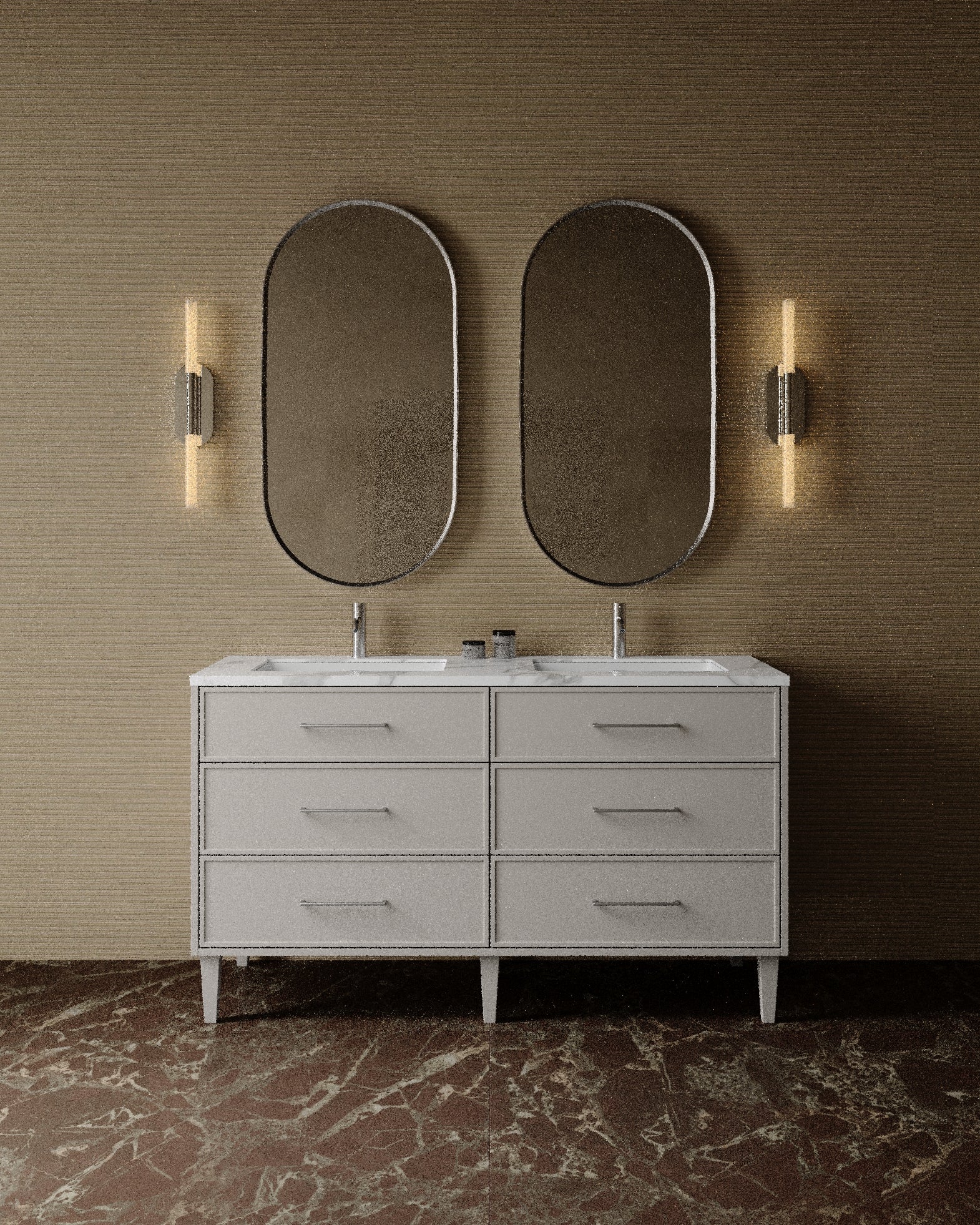 60" Freestanding Shaker Vanity with Porcelain Countertop