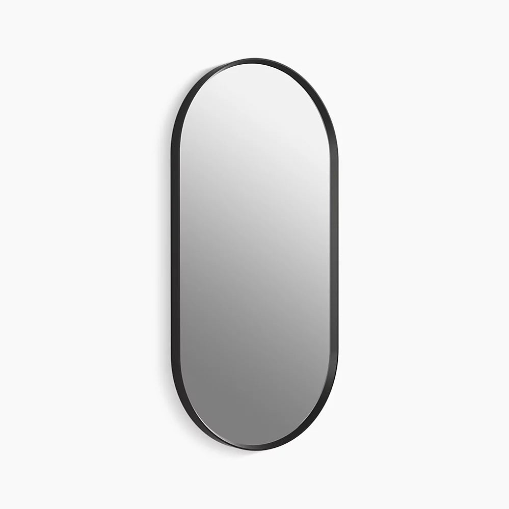 18" Capsule Framed Mirror Matte Black