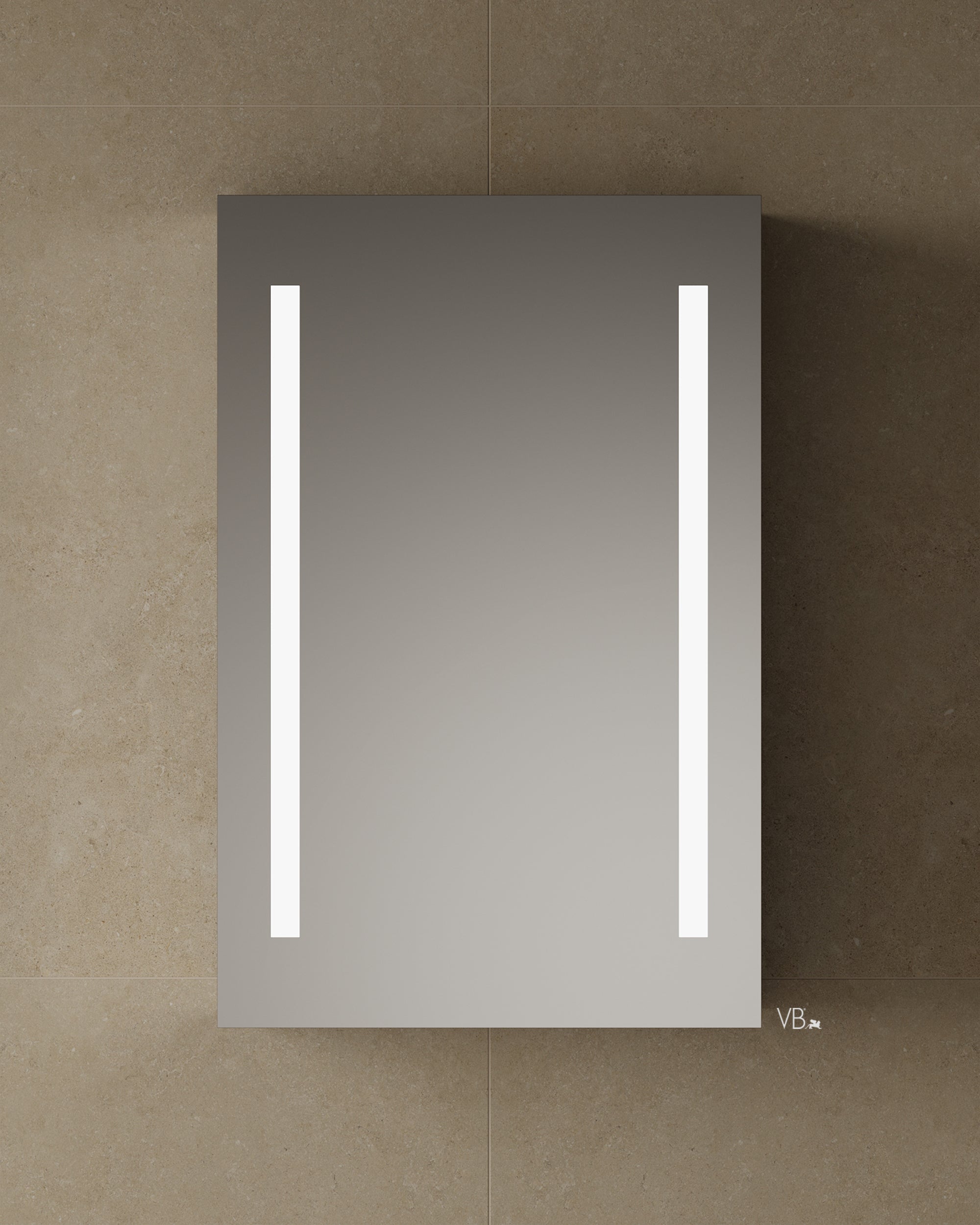 24" LED Mirrored Medicine Cabinet With Outlet