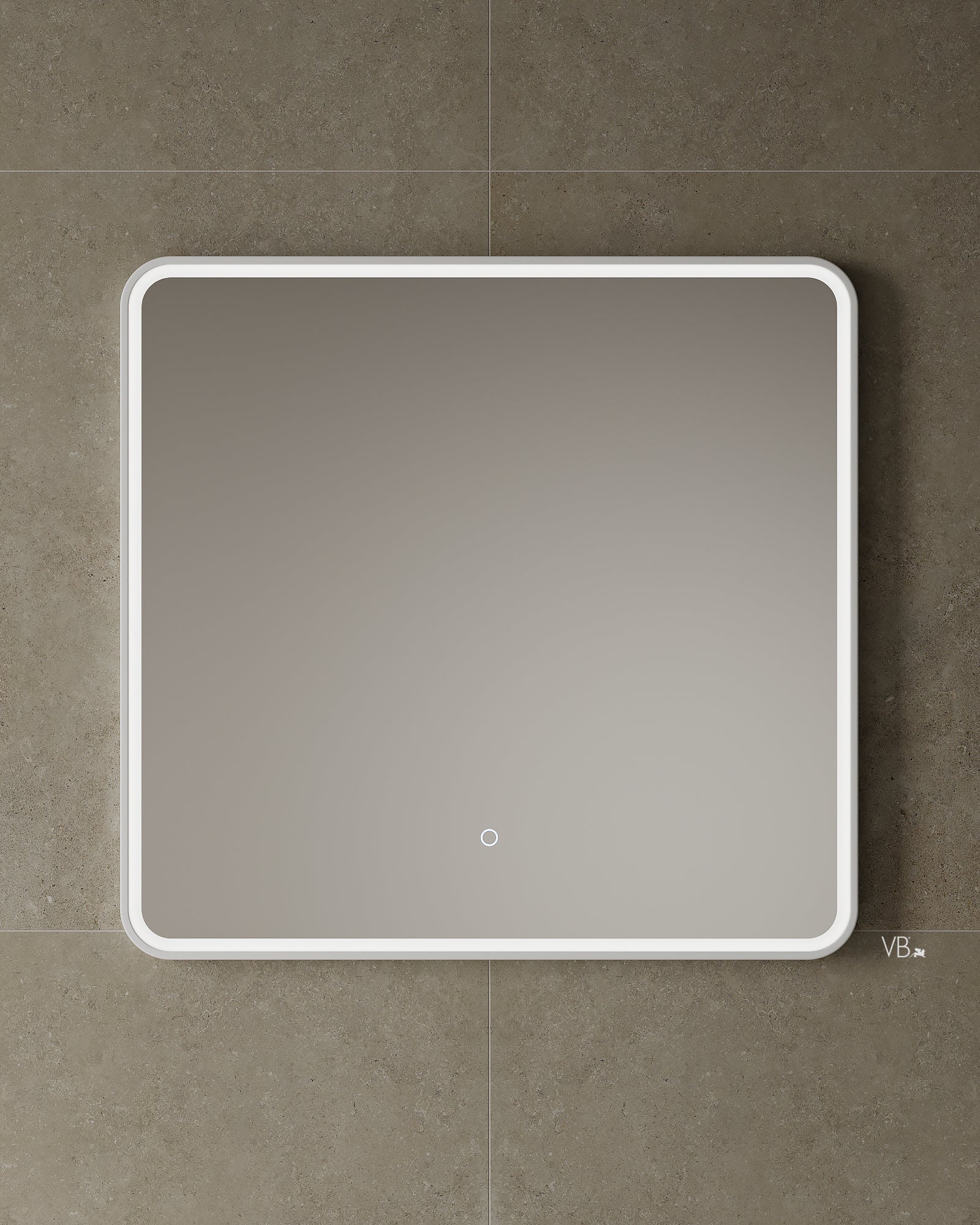39" LED Framed Istone Rounded Edge Mirror