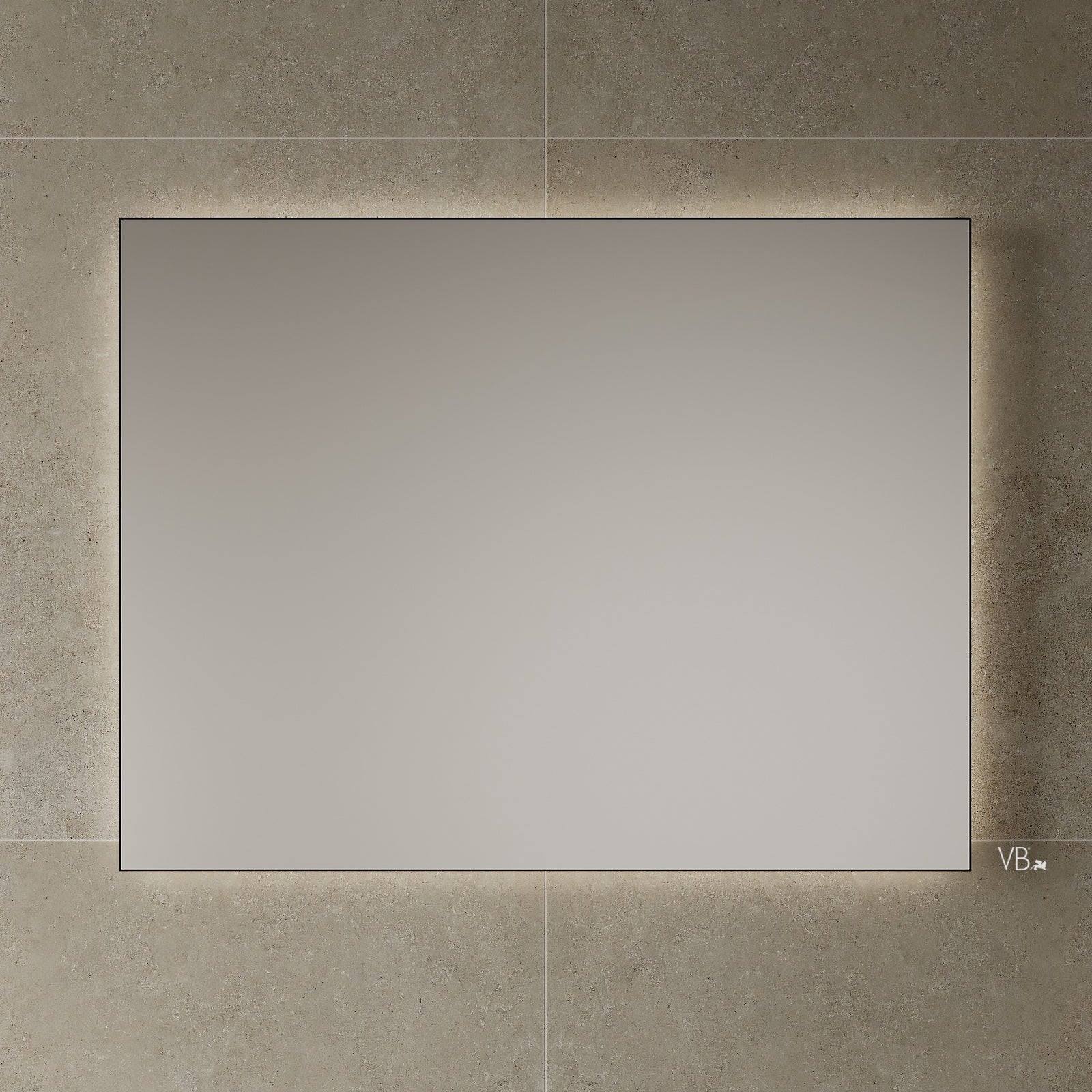 Miroir LED à cadre noir de 47 pouces
