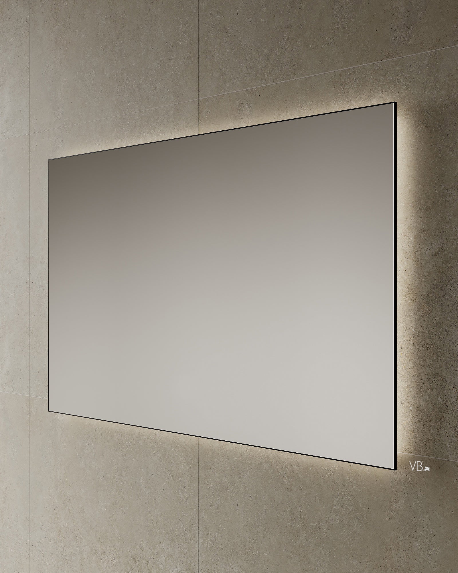Miroir LED à cadre noir de 63 pouces