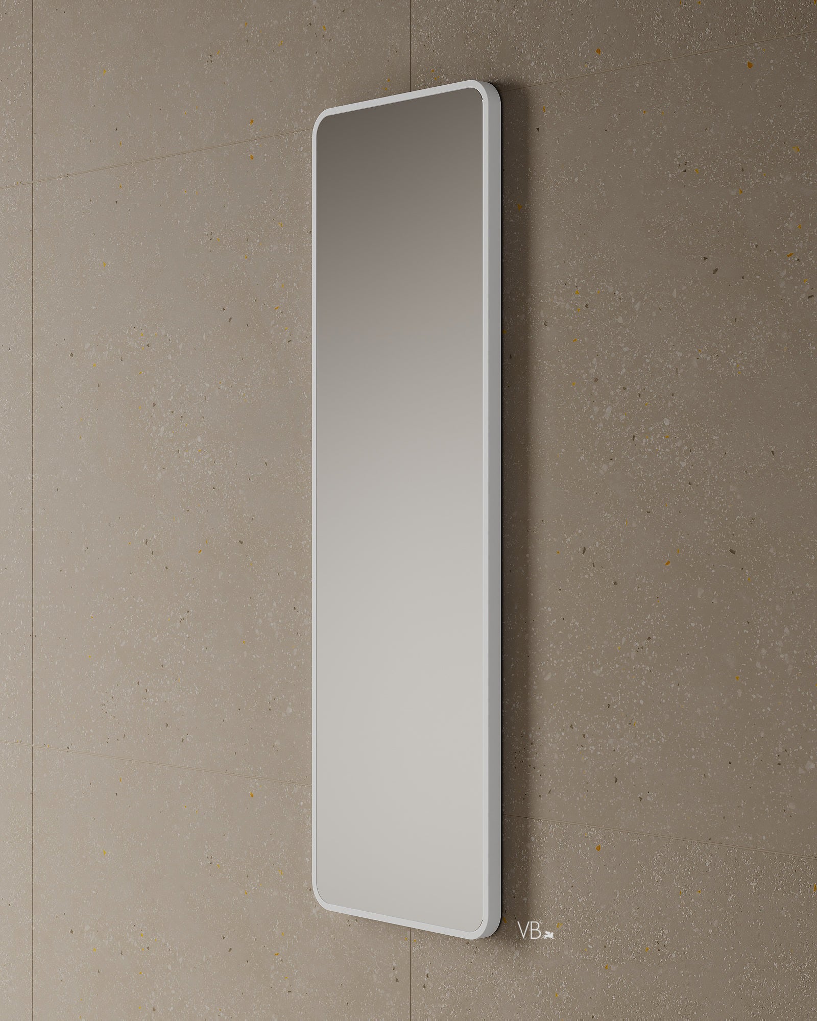 Miroir en noyer à bords arrondis de 15 po