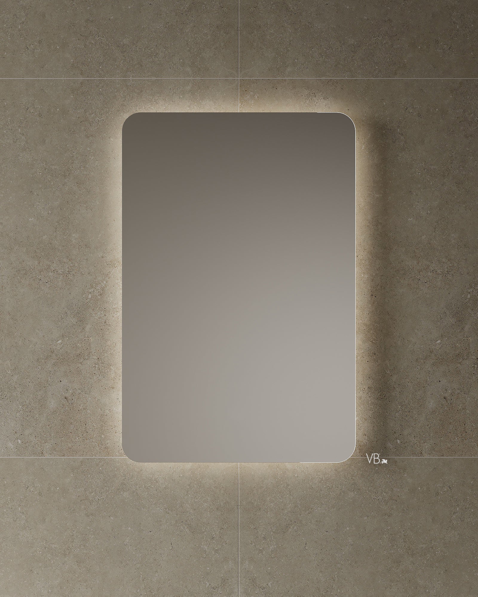 Miroir à bords arrondis Istone avec cadre à DEL de 24 po