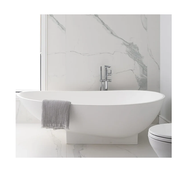 71" Rounded Solid Surface Freestanding Bathtub