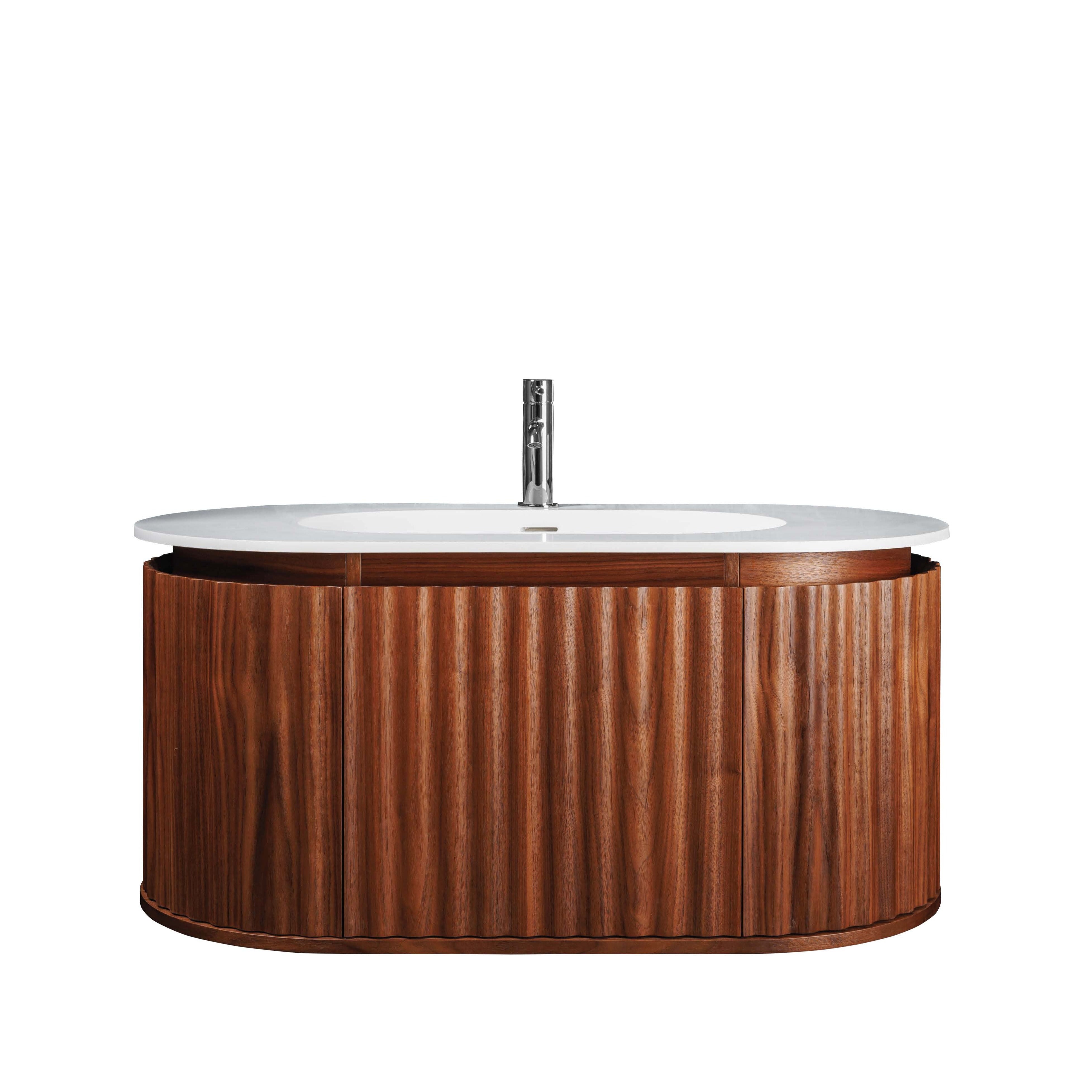 39" Walnut Single Sink Bathroom Vanity with I-Stone Countertop Product Code: MC 1000FB-W