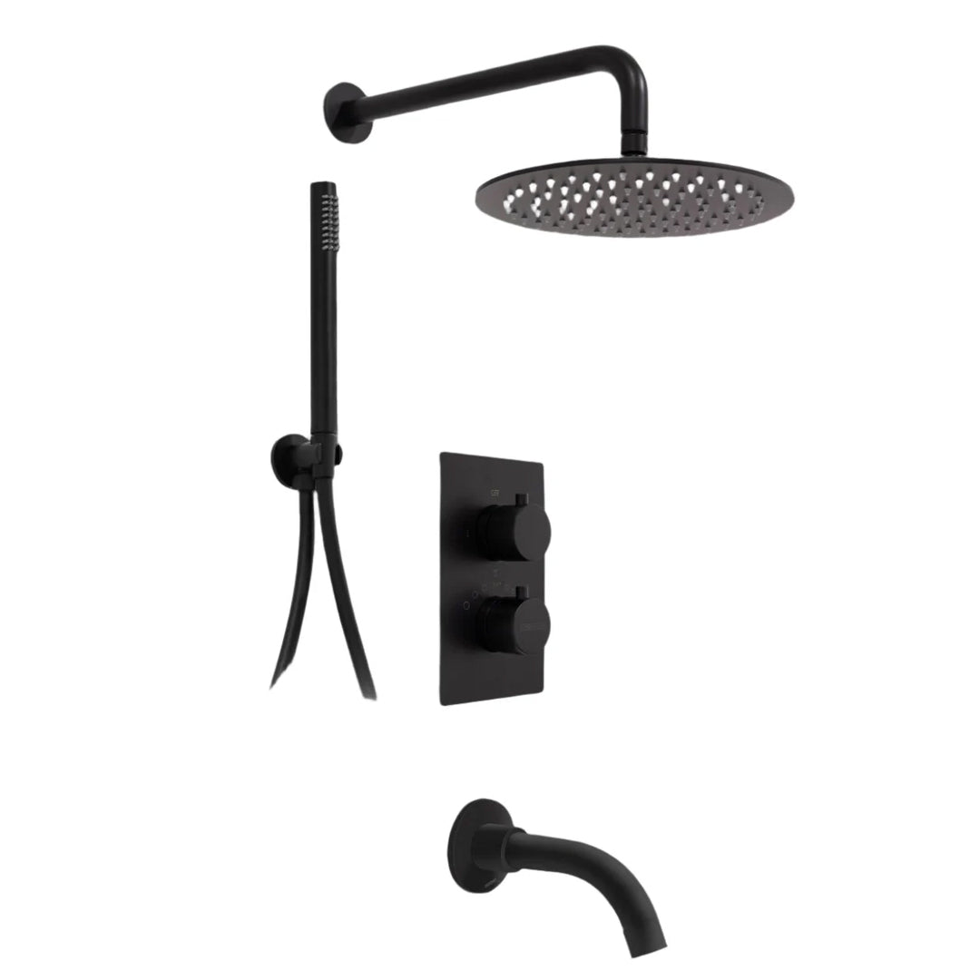 Veneto Bath Shower Set 5 Matte Black