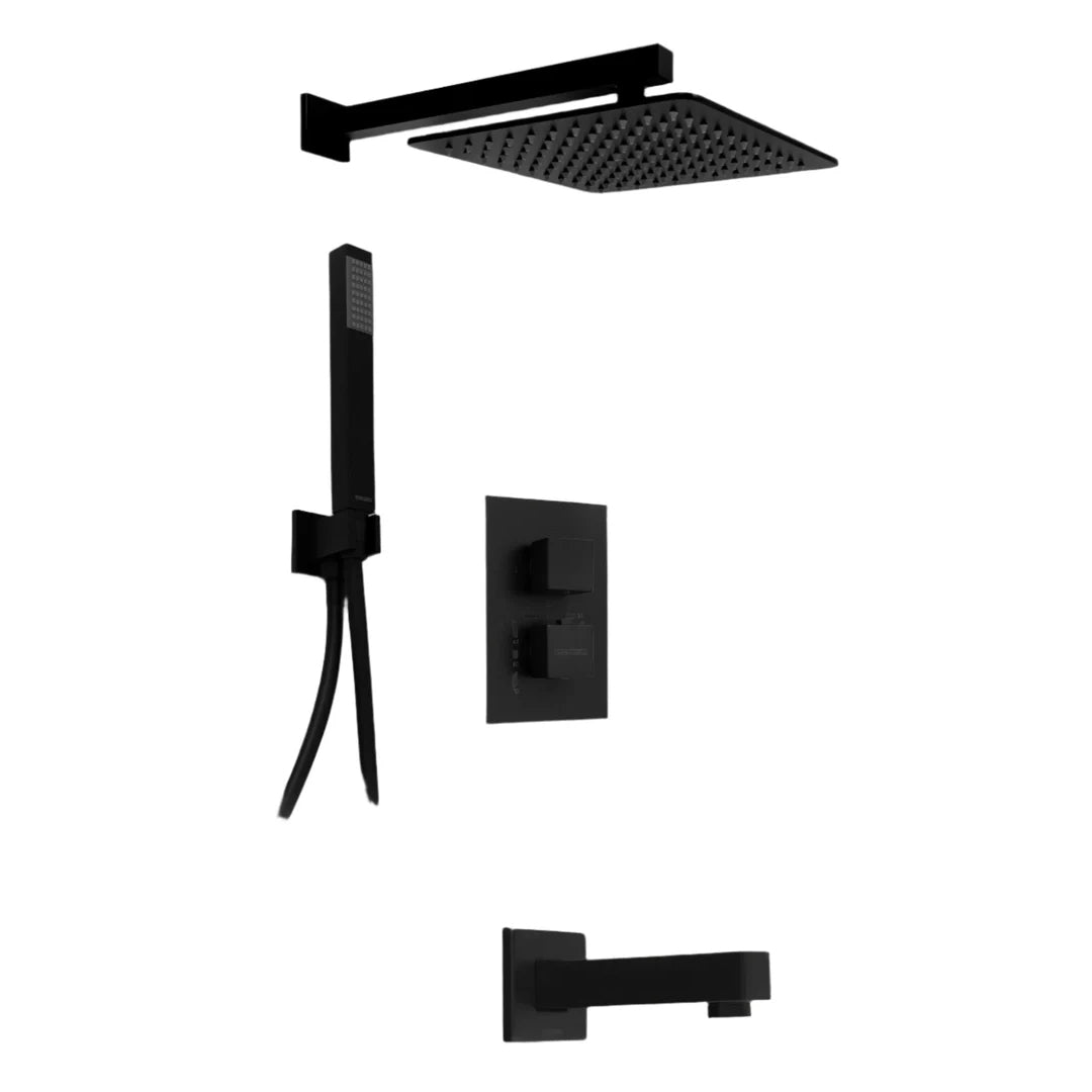 Veneto Bath Shower Set 6 Matte Black