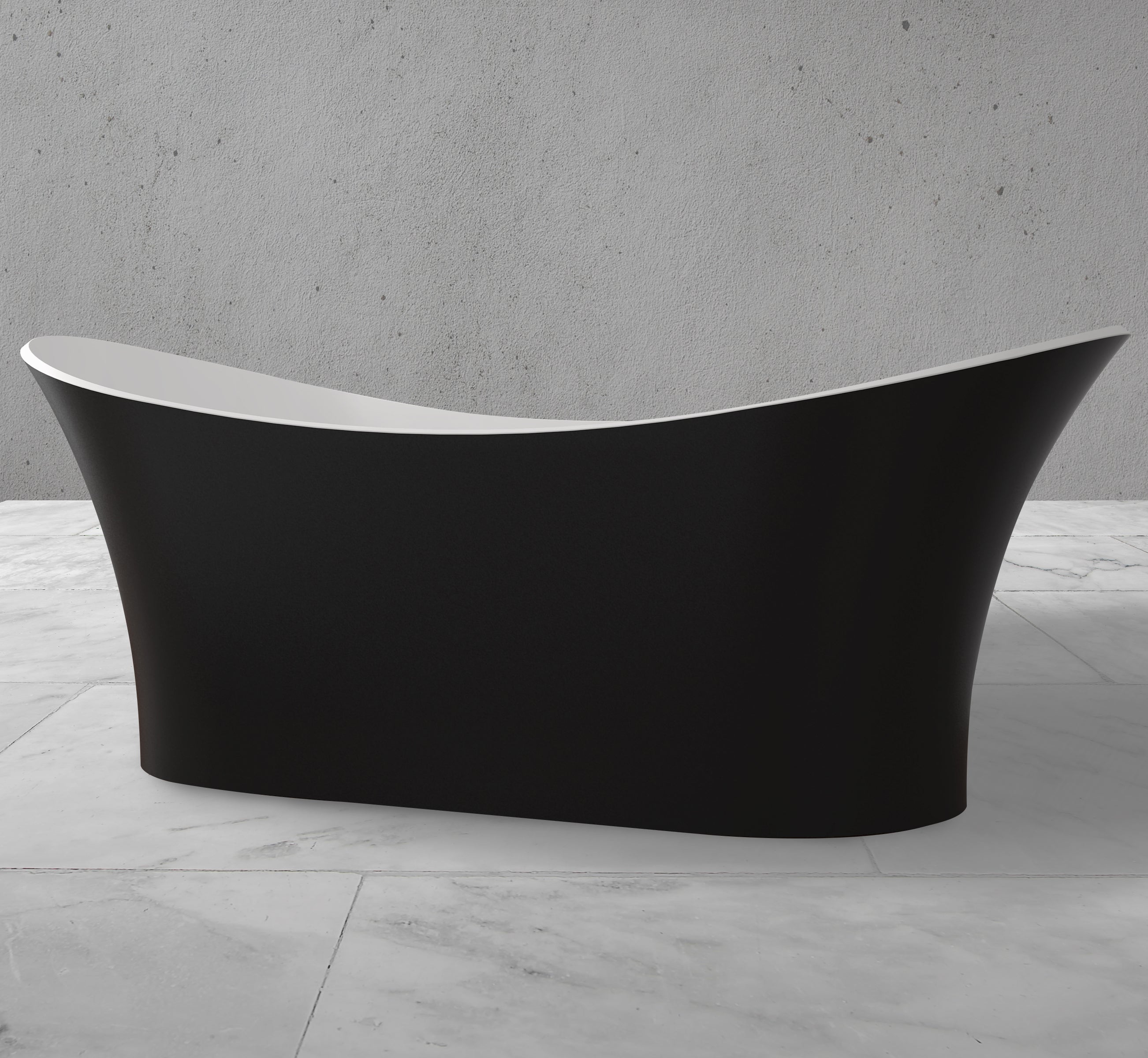 69" Rounded Solid Surface Freestanding Bathtub