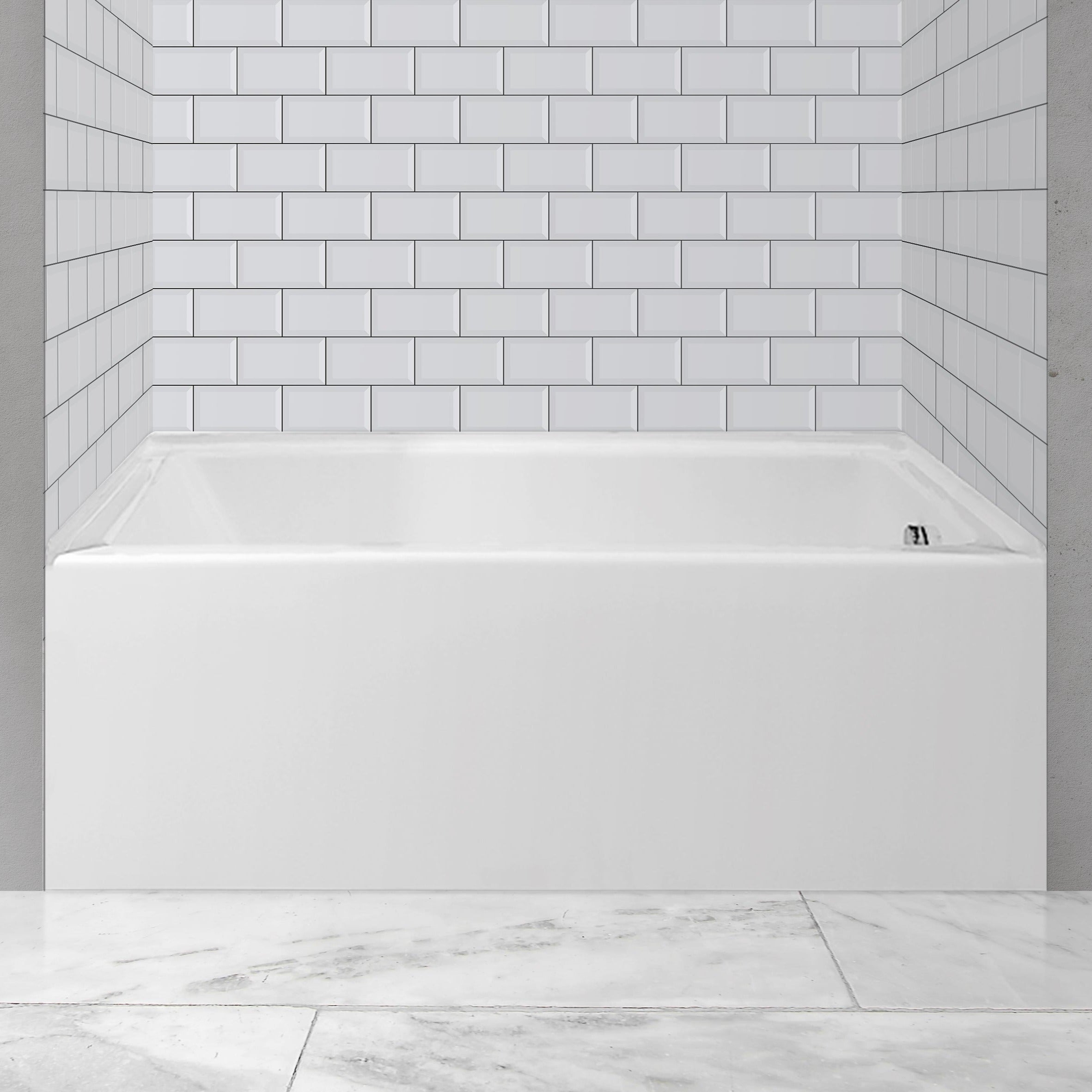 BT 721 Acrylic Alcove Bathtub #drain configuration_right-sided