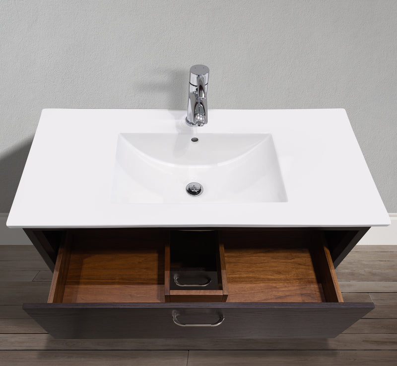 MC 100 top basin view with U shape drawer open