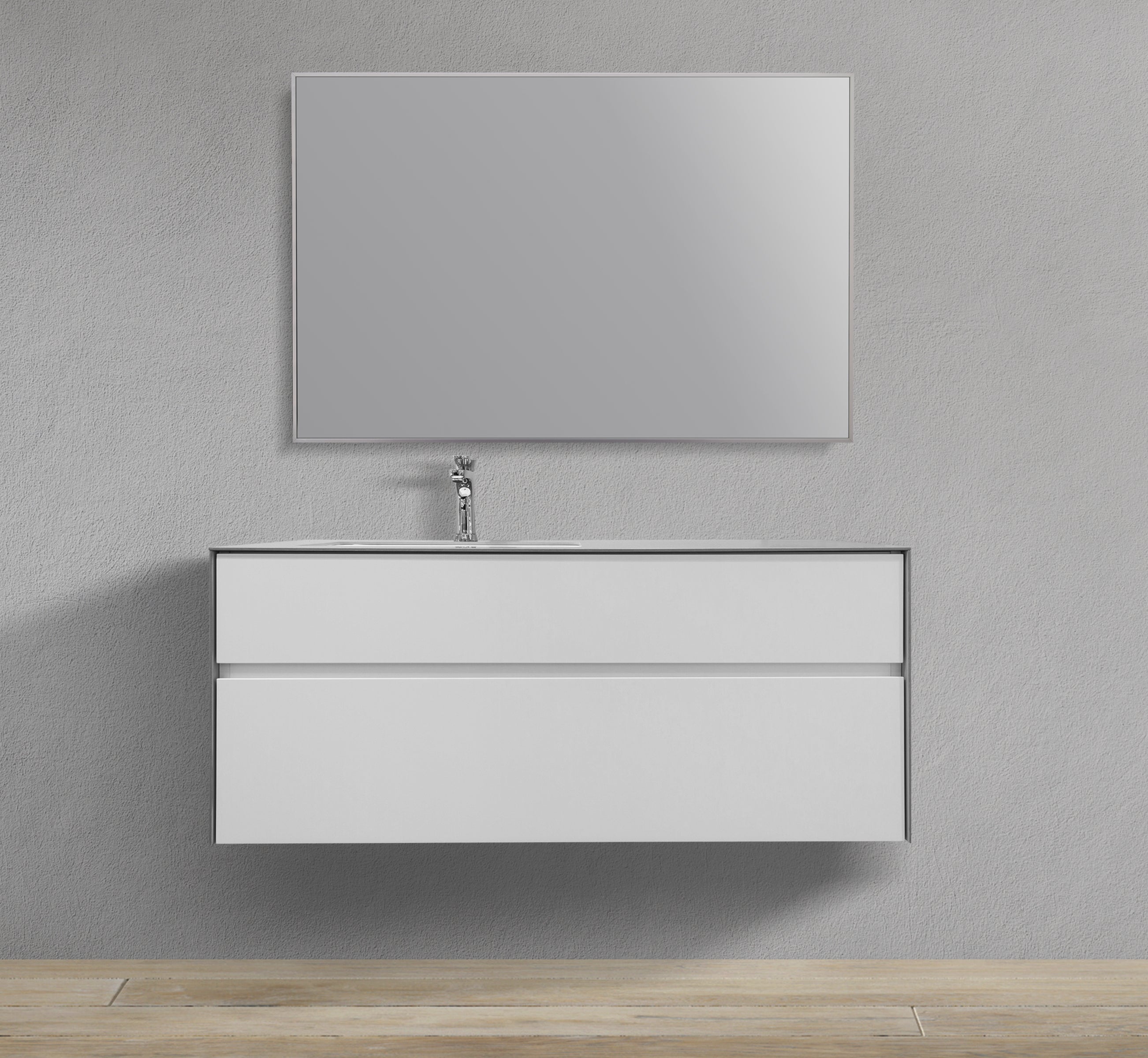 47" Wall Mounted Vanity with Porcelain Countertop