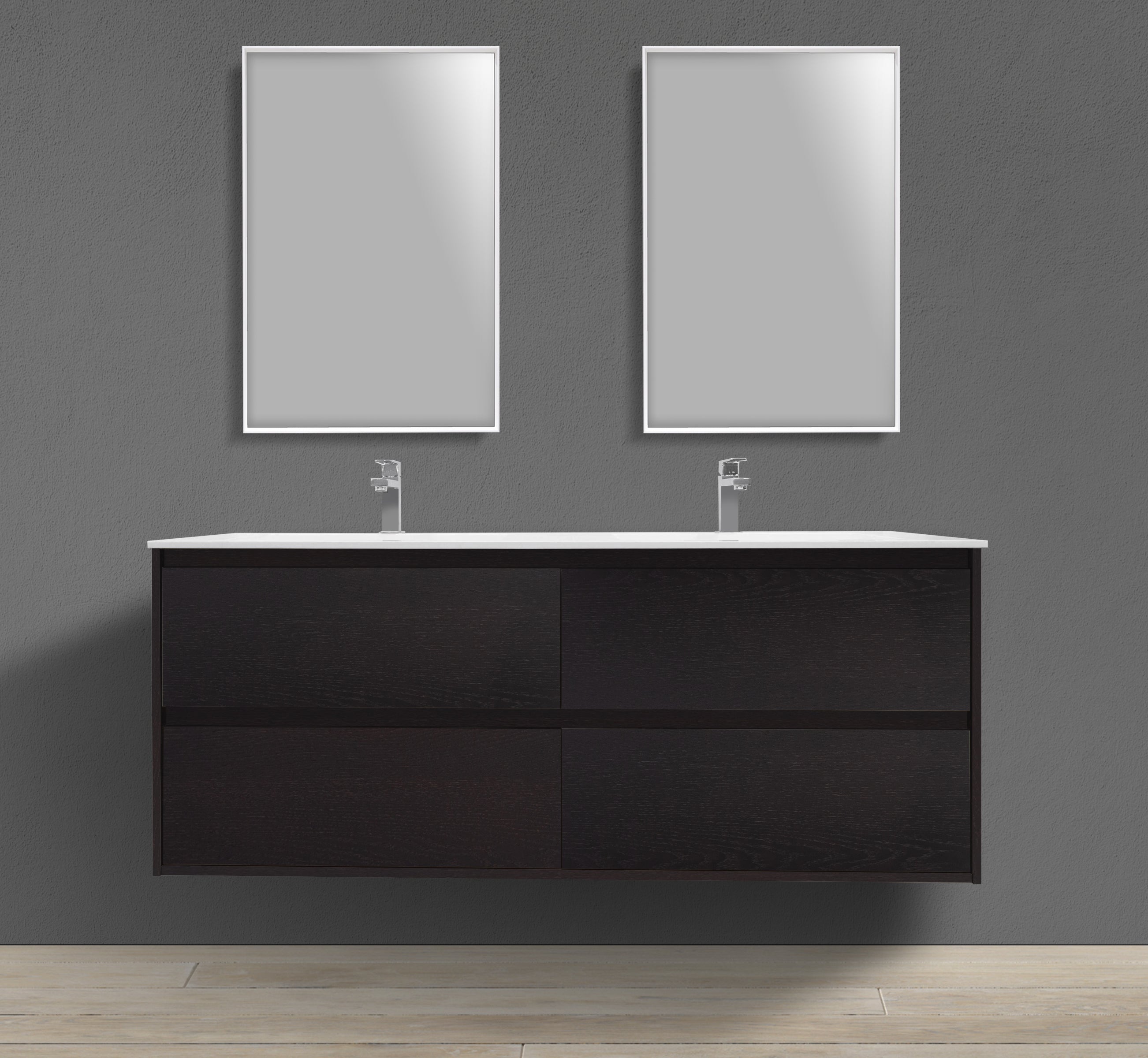 MC 1400E twin vanity front #color_grey_oak_veneer