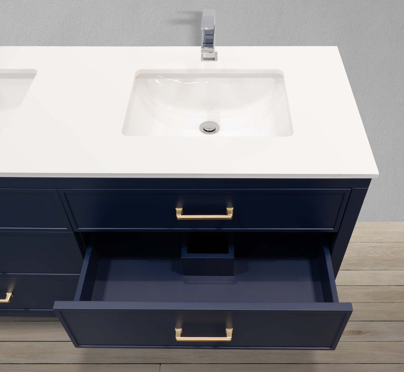 MC 4010-60 top basin view with middle U shape drawer open