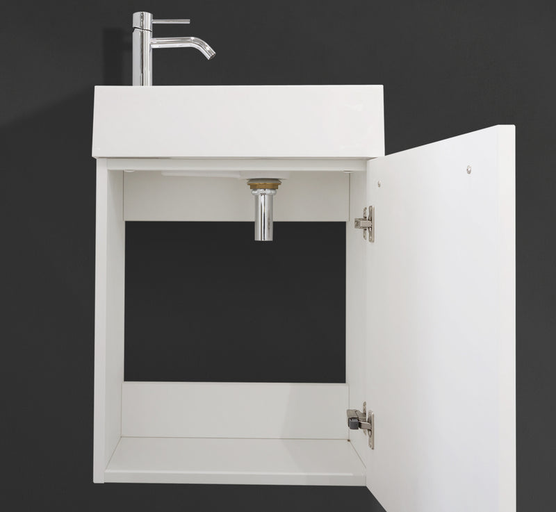 MC 460 cabinet open to expose plumbing