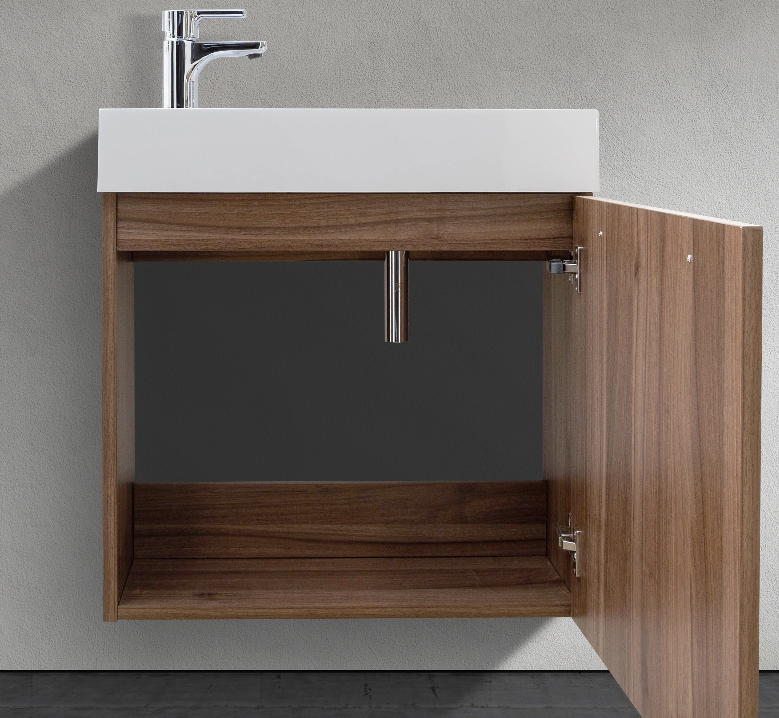 24" Wall-Mounted Melamine Vanity With Acrylic Countertop