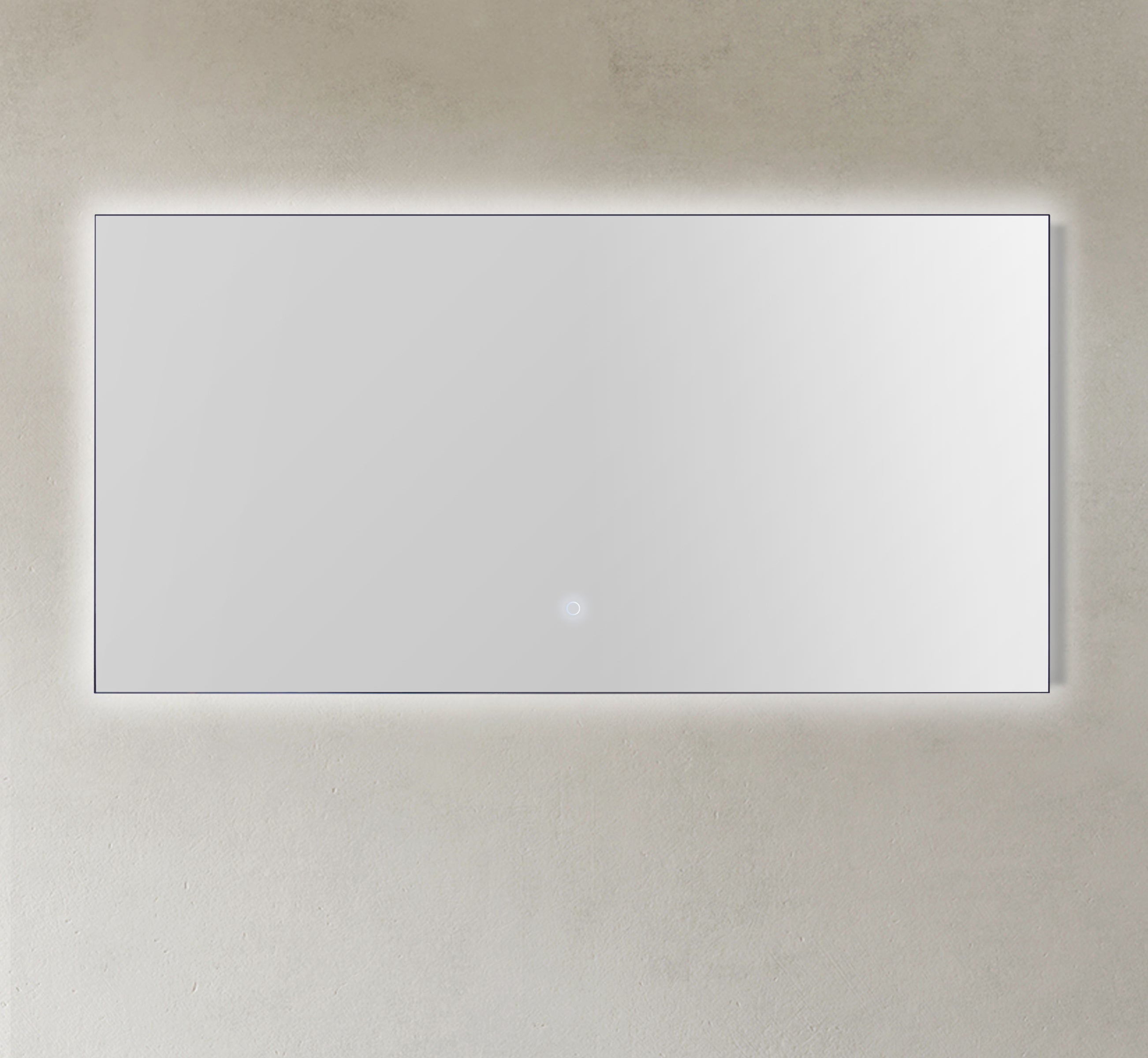55" Black Framed LED Bathroom Vanity Mirror