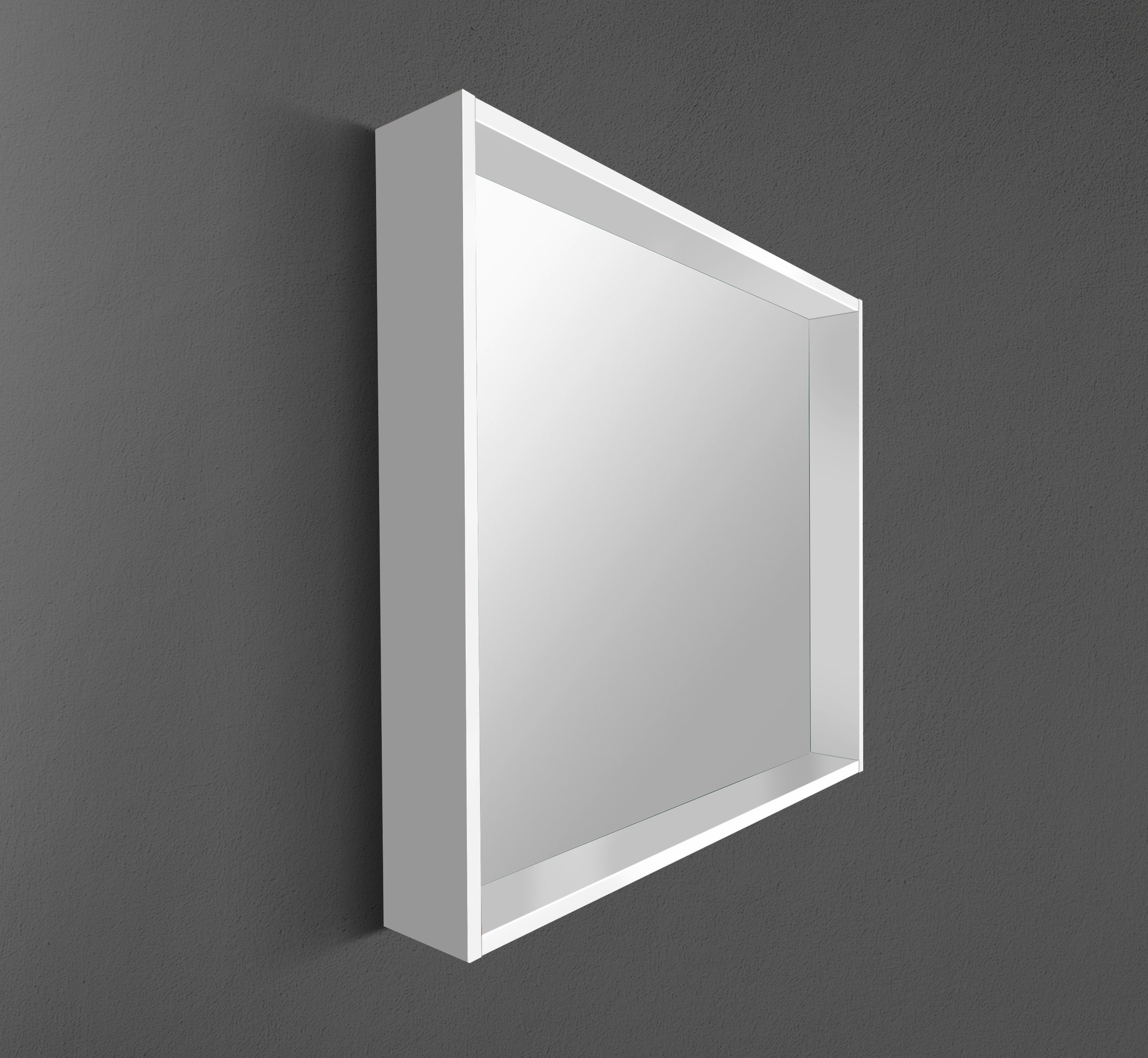 36" Framed Mirror with Shelf