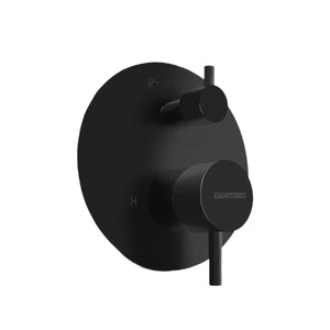 Mitigeur rond à 2 voies avec équilibrage de pression, noir mat